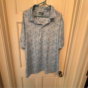 Ben Hogan Blue Patterned Men's Performance Polo Shirt 3XL